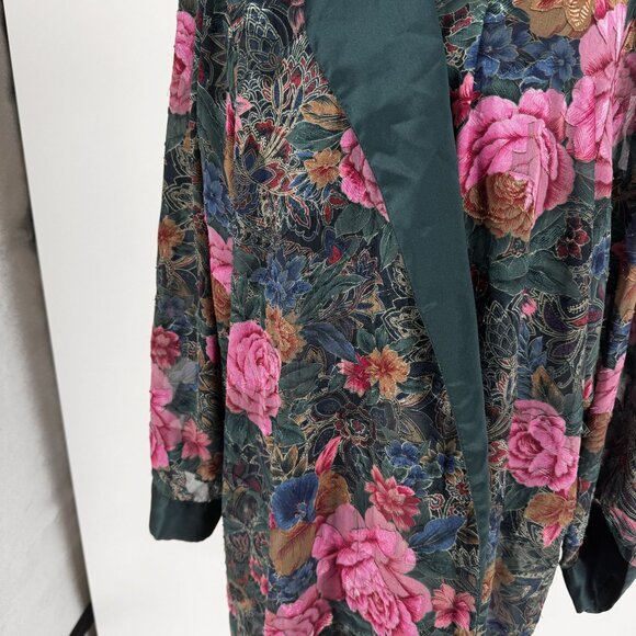 Vtg Victoria Secret Sheer Robe Womens Green Satin Y2K 90s Gold Label‎ No Belt - Picture 4 of 8